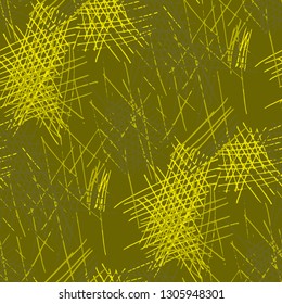 Various Hatches. Seamless Pattern with chaotic Hand Drawn Lines. Trendy Background for Chintz, Print, Underwear. Vertical, Horizontal and Diagonal Strokes. Grunge Vector Texture