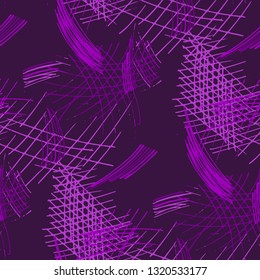 Various Hatches. Seamless Pattern with chaotic Hand Drawn Lines. Vintage Background for Paper, Wallpaper, Underwear. Vertical, Horizontal and Diagonal Strokes. Grunge Vector Texture