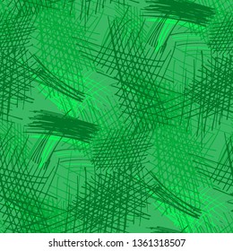 Various Hatches. Seamless Pattern with chaotic Hand Drawn Lines. Vintage Background for Curtain, Dress, Tablecloth. Vertical, Horizontal and Diagonal Strokes. Grunge Vector Texture