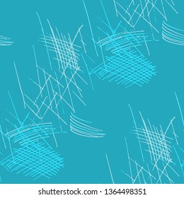 Various Hatches. Seamless Pattern with chaotic Hand Drawn Lines. Vintage Background for Calico, Paper, Print. Vertical, Horizontal and Diagonal Strokes. Grunge Vector Texture