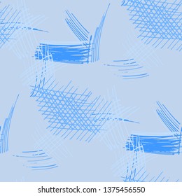Various Hatches. Seamless Pattern with chaotic Hand Drawn Lines. Trendy Background for Paper, Wallpaper, Underwear. Vertical, Horizontal and Diagonal Strokes. Grunge Vector Texture