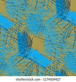 Various Hatches. Seamless Texture with chaotic Hand Drawn Lines. Modern Background for Paper, Wallpaper, Linen. Vertical, Horizontal and Diagonal Strokes. Grunge Vector Texture