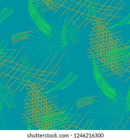 Various Hatches. Seamless Texture with chaotic Hand Drawn Lines. Vintage Background for Paper, Wallpaper, Underwear. Vertical, Horizontal and Diagonal Strokes. Grunge Vector Texture