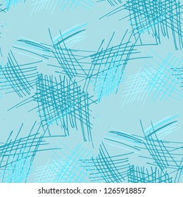 Various Hatches. Seamless Texture with chaotic Hand Drawn Lines. Vintage Background for Paper, Print, Underwear. Vertical, Horizontal and Diagonal Strokes. Grunge Vector Texture