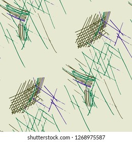 Various Hatches. Seamless Texture with chaotic Hand Drawn Lines. Trendy Background for Paper, Wallpaper, Underwear. Vertical, Horizontal and Diagonal Strokes. Grunge Vector Texture
