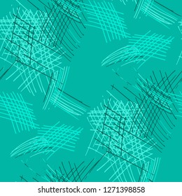 Various Hatches. Seamless Texture with chaotic Hand Drawn Lines. Vintage Background for Calico, Paper, Print. Vertical, Horizontal and Diagonal Strokes. Grunge Vector Texture