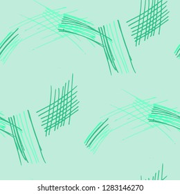 Various Hatches. Seamless Texture with chaotic Hand Drawn Lines. Vintage Background for Chintz, Print, Swimwear. Vertical, Horizontal and Diagonal Strokes. Grunge Vector Texture