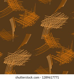 Various Hatches. Seamless Texture with chaotic Hand Drawn Lines. Vintage Background for Cloth, Dress, Linen. Vertical, Horizontal and Diagonal Strokes. Grunge Vector Texture