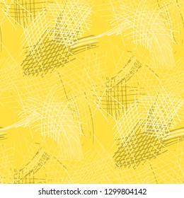 Various Hatches. Seamless Texture with chaotic Hand Drawn Lines. Vintage Background for Textile, Paper, Print. Vertical, Horizontal and Diagonal Strokes. Grunge Vector Texture