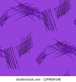 Various Hatches. Seamless Texture with chaotic Hand Drawn Lines. Retro Background for Chintz, Print, Swimwear. Vertical, Horizontal and Diagonal Strokes. Grunge Vector Texture