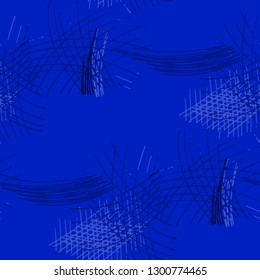 Various Hatches. Seamless Texture with chaotic Hand Drawn Lines. Modern Background for Chintz, Print, Underwear. Vertical, Horizontal and Diagonal Strokes. Grunge Vector Texture