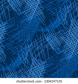 Various Hatches. Seamless Texture with chaotic Hand Drawn Lines. Retro Background for Paper, Wallpaper, Linen. Vertical, Horizontal and Diagonal Strokes. Grunge Vector Texture