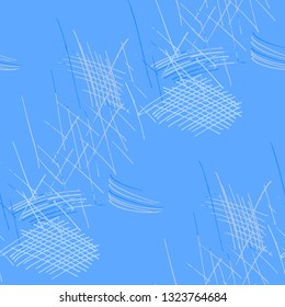 Various Hatches. Seamless Texture with chaotic Hand Drawn Lines. Trendy Background for Paper, Wallpaper, Linen. Vertical, Horizontal and Diagonal Strokes. Grunge Vector Texture