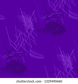 Various Hatches. Seamless Texture with chaotic Hand Drawn Lines. Retro Background for Chintz, Print, Underwear. Vertical, Horizontal and Diagonal Strokes. Grunge Vector Texture