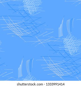 Various Hatches. Seamless Texture with chaotic Hand Drawn Lines. Vintage Background for Paper, Wallpaper, Linen. Vertical, Horizontal and Diagonal Strokes. Grunge Vector Texture