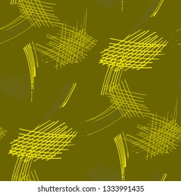 Various Hatches. Seamless Texture with chaotic Hand Drawn Lines. Vintage Background for Curtain, Dress, Tablecloth. Vertical, Horizontal and Diagonal Strokes. Grunge Vector Texture
