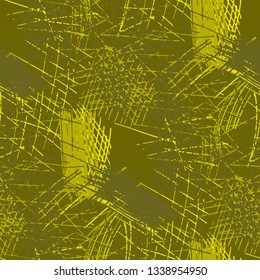 Various Hatches. Seamless Texture with chaotic Hand Drawn Lines. Modern Background for Paper, Wallpaper, Underwear. Vertical, Horizontal and Diagonal Strokes. Grunge Vector Texture