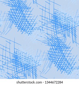 Various Hatches. Seamless Texture with chaotic Hand Drawn Lines. Trendy Background for Paper, Print, Underwear. Vertical, Horizontal and Diagonal Strokes. Grunge Vector Texture