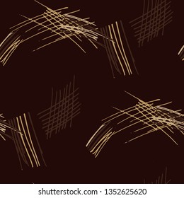Various Hatches. Seamless Texture with chaotic Hand Drawn Lines. Vintage Background for Calico, Fabric, Print. Vertical, Horizontal and Diagonal Strokes. Grunge Vector Texture