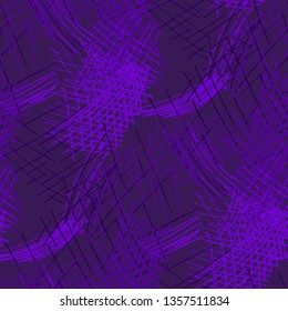 Various Hatches. Seamless Texture with chaotic Hand Drawn Lines. Vintage Background for Cloth, Dress, Tablecloth. Vertical, Horizontal and Diagonal Strokes. Grunge Vector Texture