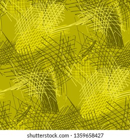 Various Hatches. Seamless Texture with chaotic Hand Drawn Lines. Modern Background for Cloth, Wallpaper, Linen. Vertical, Horizontal and Diagonal Strokes. Grunge Vector Texture
