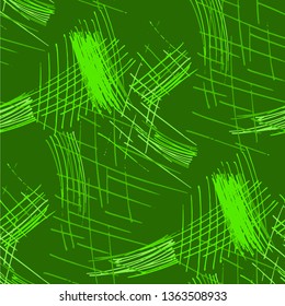 Various Hatches. Seamless Texture with chaotic Hand Drawn Lines. Vintage Background for Cloth, Wallpaper, Linen. Vertical, Horizontal and Diagonal Strokes. Grunge Vector Texture