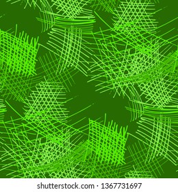 Various Hatches. Seamless Texture with chaotic Hand Drawn Lines. Modern Background for Chintz, Print, Underwear. Vertical, Horizontal and Diagonal Strokes. Grunge Vector Texture