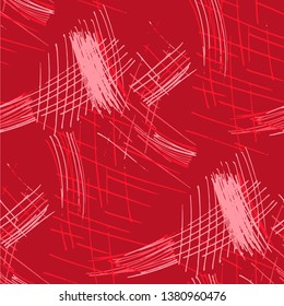 Various Hatches. Seamless Texture with chaotic Hand Drawn Lines. Retro Background for Paper, Wallpaper, Underwear. Vertical, Horizontal and Diagonal Strokes. Grunge Vector Texture