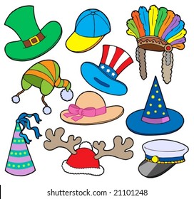 Various hats collection 2 - vector illustration.