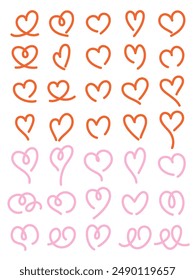 Various heart line design illustrations