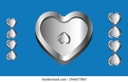 forma de corazón diversa sobre fondo azul abstracto