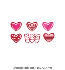 various heart shape valentine theme graphic design vector for greeting card and t shirt print template