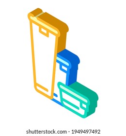 various height of lunchbox isometric icon vector. various height of lunchbox sign. isolated symbol illustration