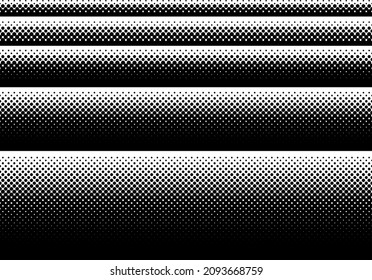 Various heights dot gradients border design set 