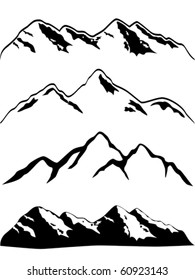 Various high mountain peaks