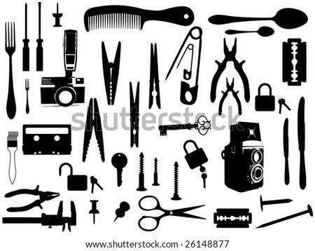 Various home accessories illustrations