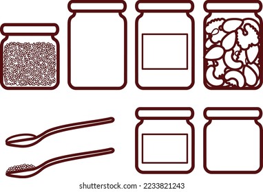 Various honey and pollen illustration set
