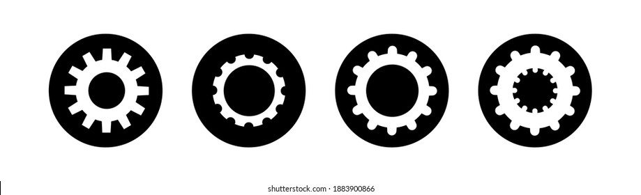 Verschiedene Hubräder Gehirn. Banner-Vorlage für verschiedene Kreissenkvorrichtungen. Frische Vektorgetriebe-Schilder. Symbole des Teamwork-Konzepts von Gear Strategy. Laufende Zahnräder. Piktogramm für Zahnräder.