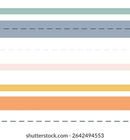 Various horizontal stripes in pastel colors adorn a clean backdrop, showcasing an aesthetic and modern design suitable for backgrounds or decorative purposes.