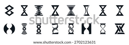 Various hourglass on white background. Abstract hourglass vector design.