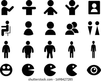 Various human shape icon set