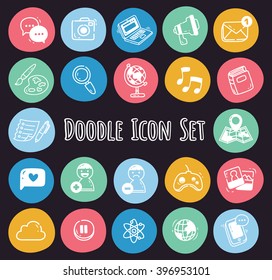 Various icon in doodle style