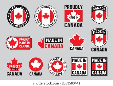 Various icon logo symbol design of 'Proudly Made In Canada'.