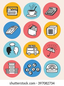 various icon set in doodle style
