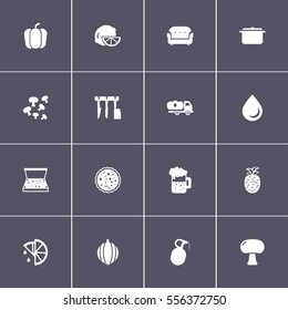 various icon set on black background
