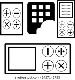 Varios conjuntos de iconos como calculadora y más. Eps 10 conjunto de iconos.