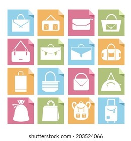 Various icons bags.Vector. EPS-10 (non transparent elements, non gradient)