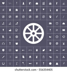 various icons on black background