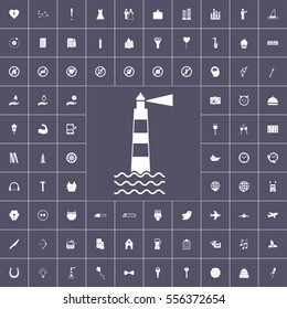 various icons on black background