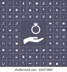 various icons on black background